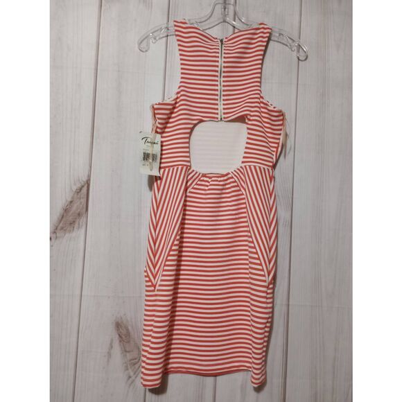 Trixxi Dress Ladies 3 Coral White Cut Out Back - Picture 2 of 8